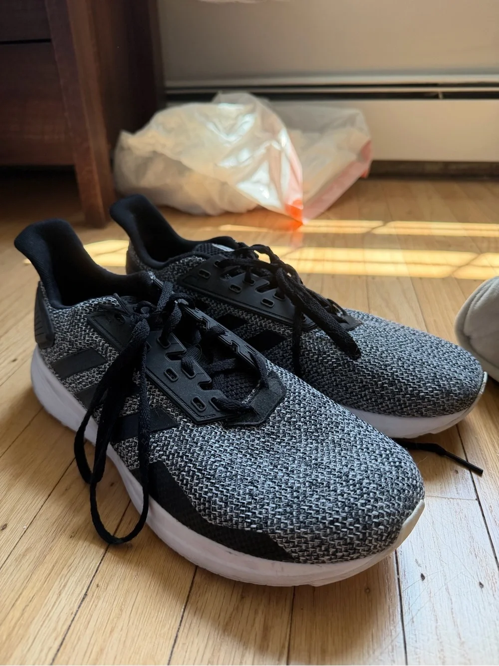 adidas Men’s Black and Gray Knit Sneakers